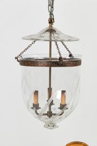 An Empire Style Etched Glass Hall Lantern
