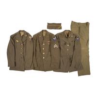 Group of 9 WWII US Army Enlisted Service and Ike Jackets from 101st Airborne, Army Air Corps, and More