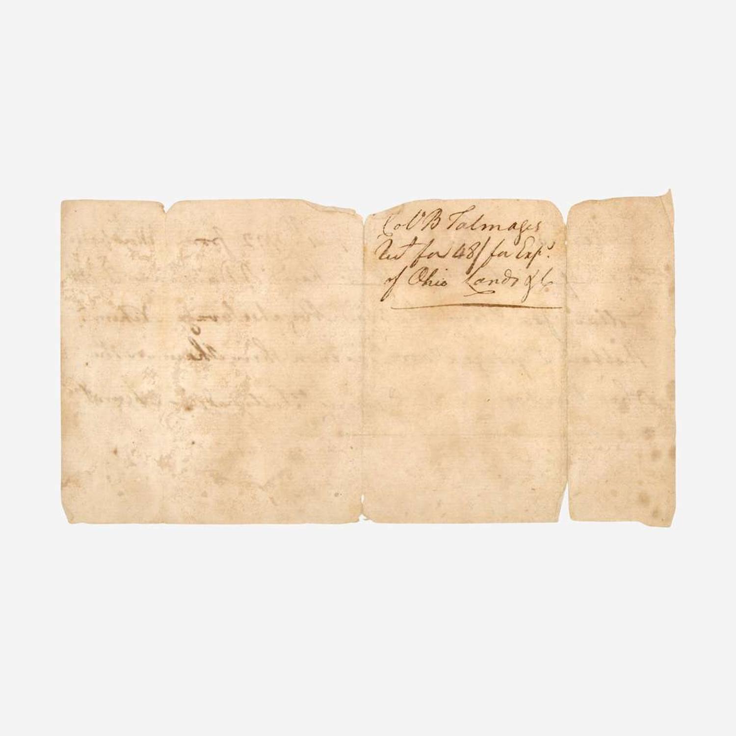 [American Revolution] Tallmadge, Benjamin Autograph Document, signed