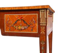 A French Neoclassical Style Gilt Bronze Mounted and Painted Bureau Plat