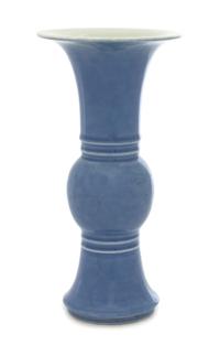 A Clair-de-Lune Porcelain Gu Vase Height 9 1/2 inches.