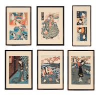 Six Japanese Woodblock Prints