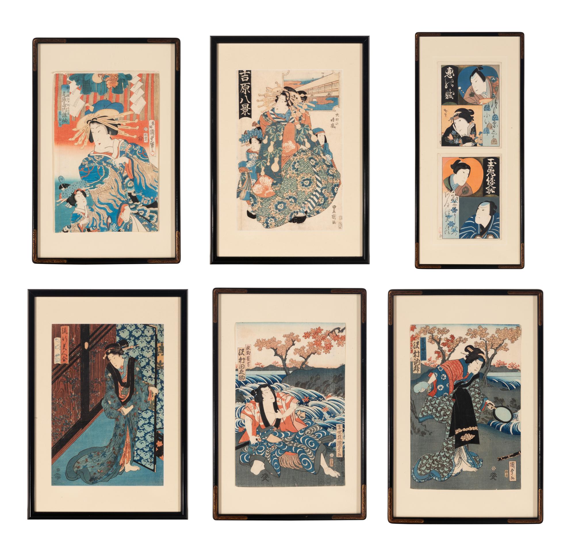 Six Japanese Woodblock Prints