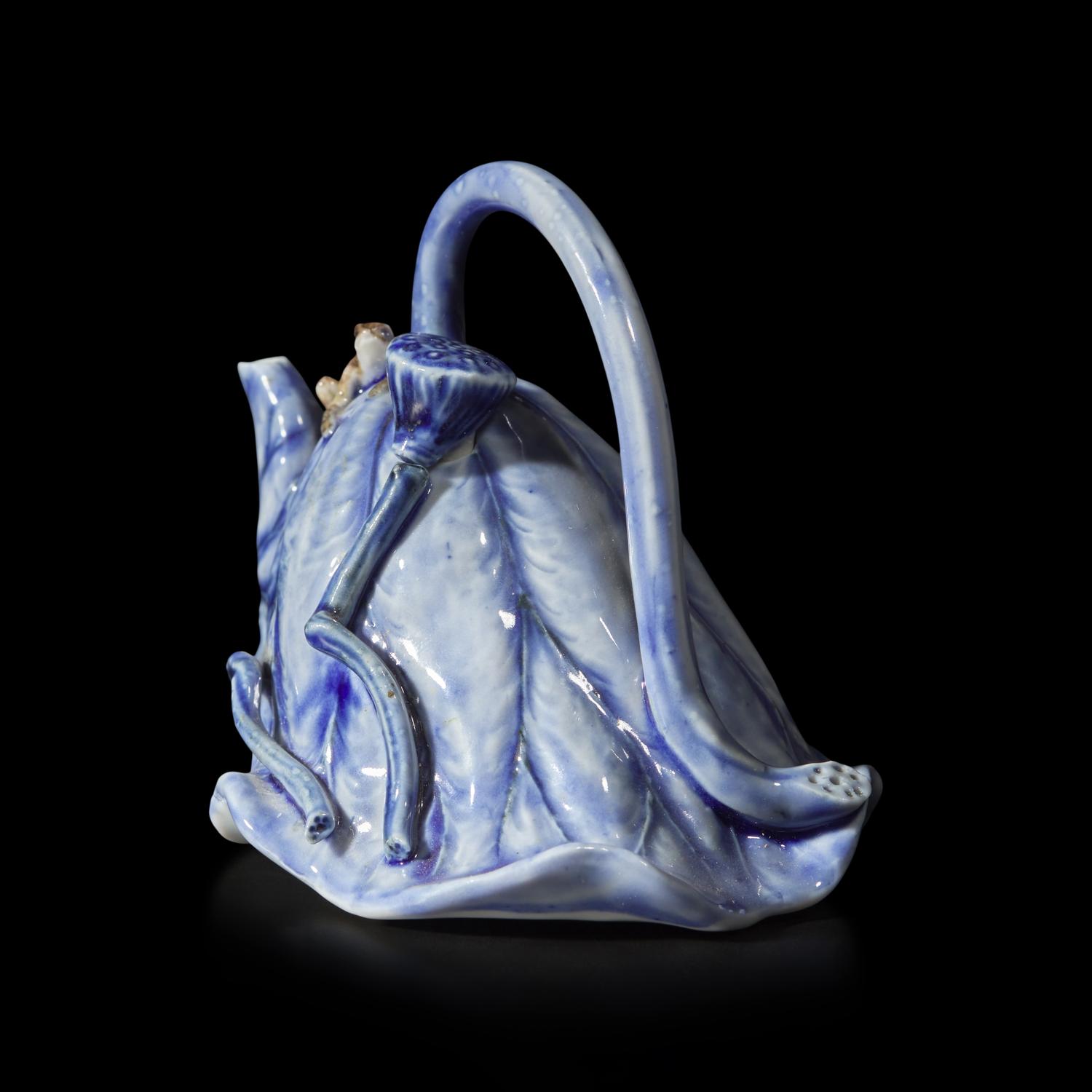 An Unusual Small Porcelain "Lotus Leaf" Water Dropper, Underside with Impressed Seal Kozan
