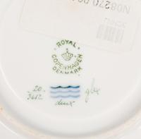 A Set of Twelve Royal Copenhagen Flora Danica Porcelain Bouillon Cups and Stands