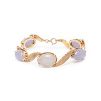 LAVENDER JADE AND YELLOW GOLD EARRINGS AND BRACELET