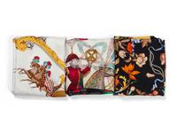 Three Hermès 90cm Silk Scarves