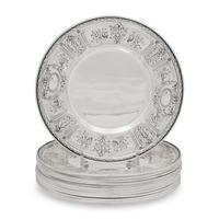 A Set of Twelve American Silver Dessert Plates