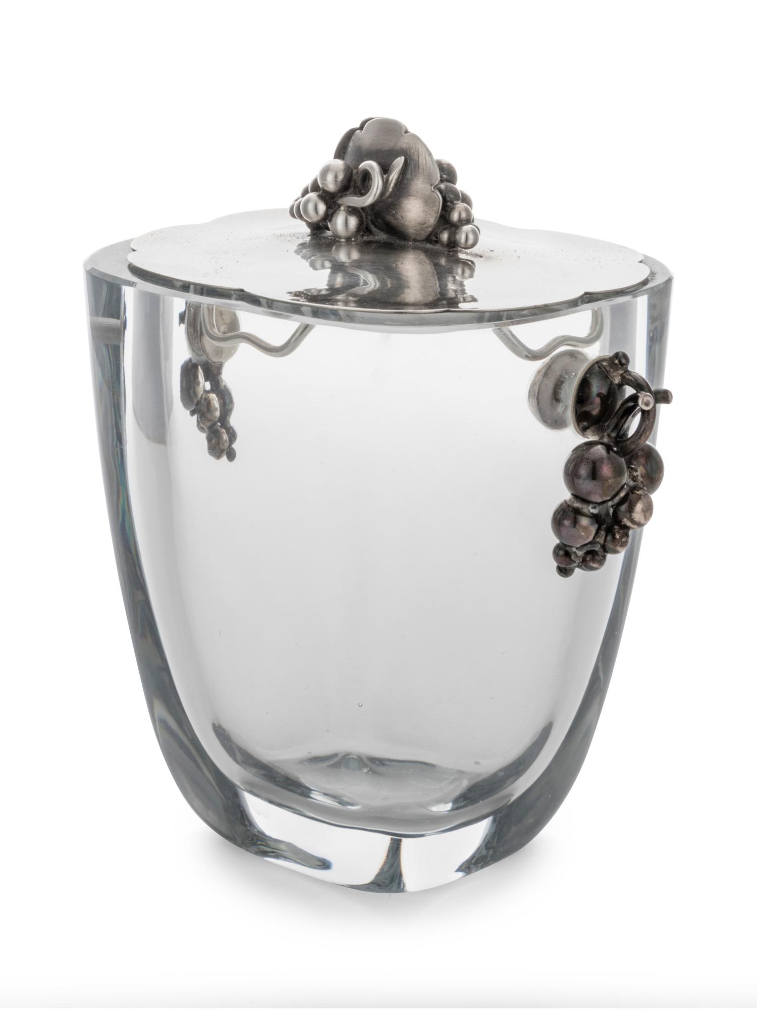 A Danish Silver-Mounted Glass Jam Pot (Original Listing Number 92)