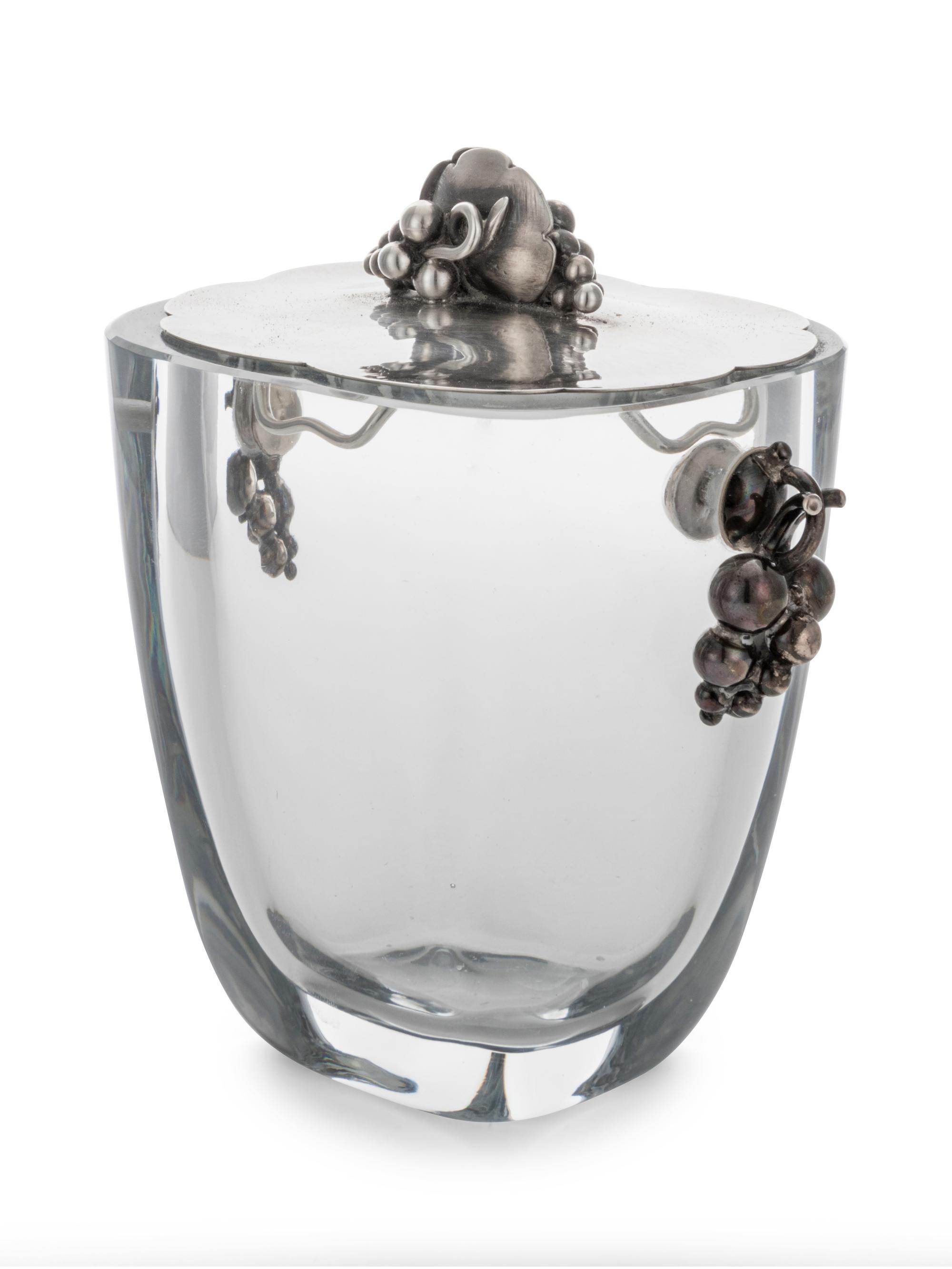 A Danish Silver-Mounted Glass Jam Pot (Original Listing Number 92)