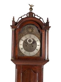 A Federal Carved Cherrywood Tall Case Clock