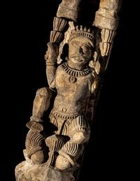 An Indian Carved Wood Panel