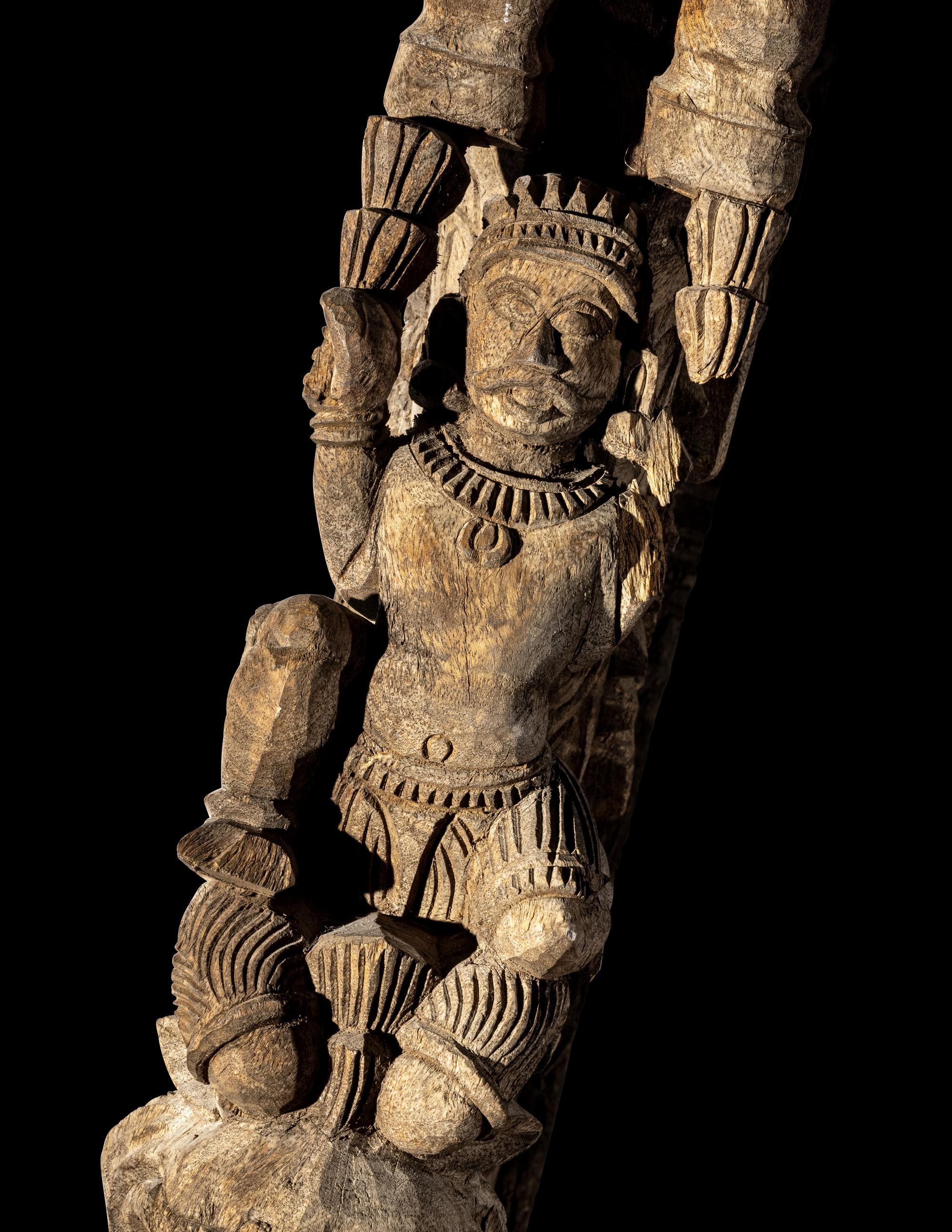 An Indian Carved Wood Panel