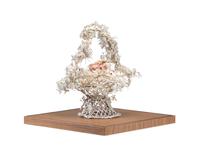 A Victorian Shellwork Basket of Flowers