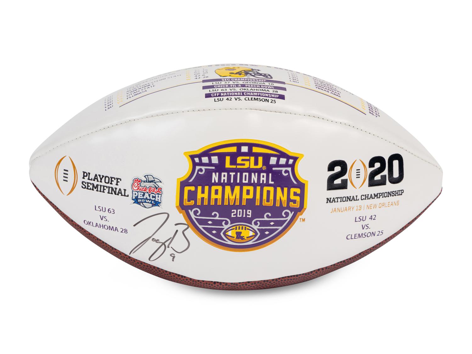 A Joe Burrow Signed Autograph LSU 2020 National Champions Football,