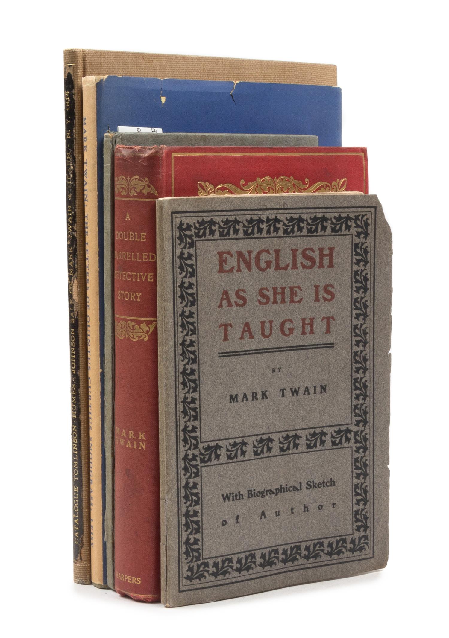 CLEMENS, Samuel ("Mark Twain"). A group of 5 works, including: English as She is Taught, and A Double Barrelled Detective Story.