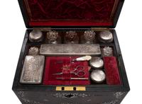 A Lacquer Tea Caddy and a Rosewood Toiletry Box