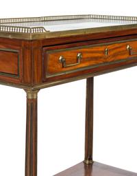 A Louis XVI Style Mahogany Marble-Top Console Desserte