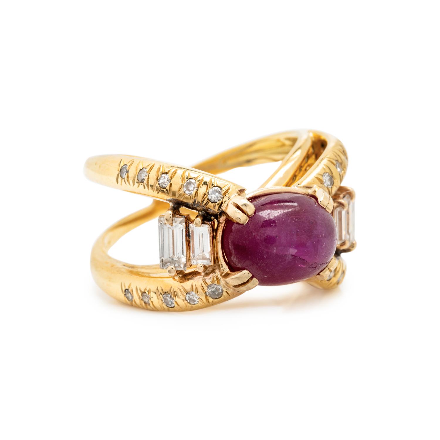 STAR RUBY AND DIAMOND RING