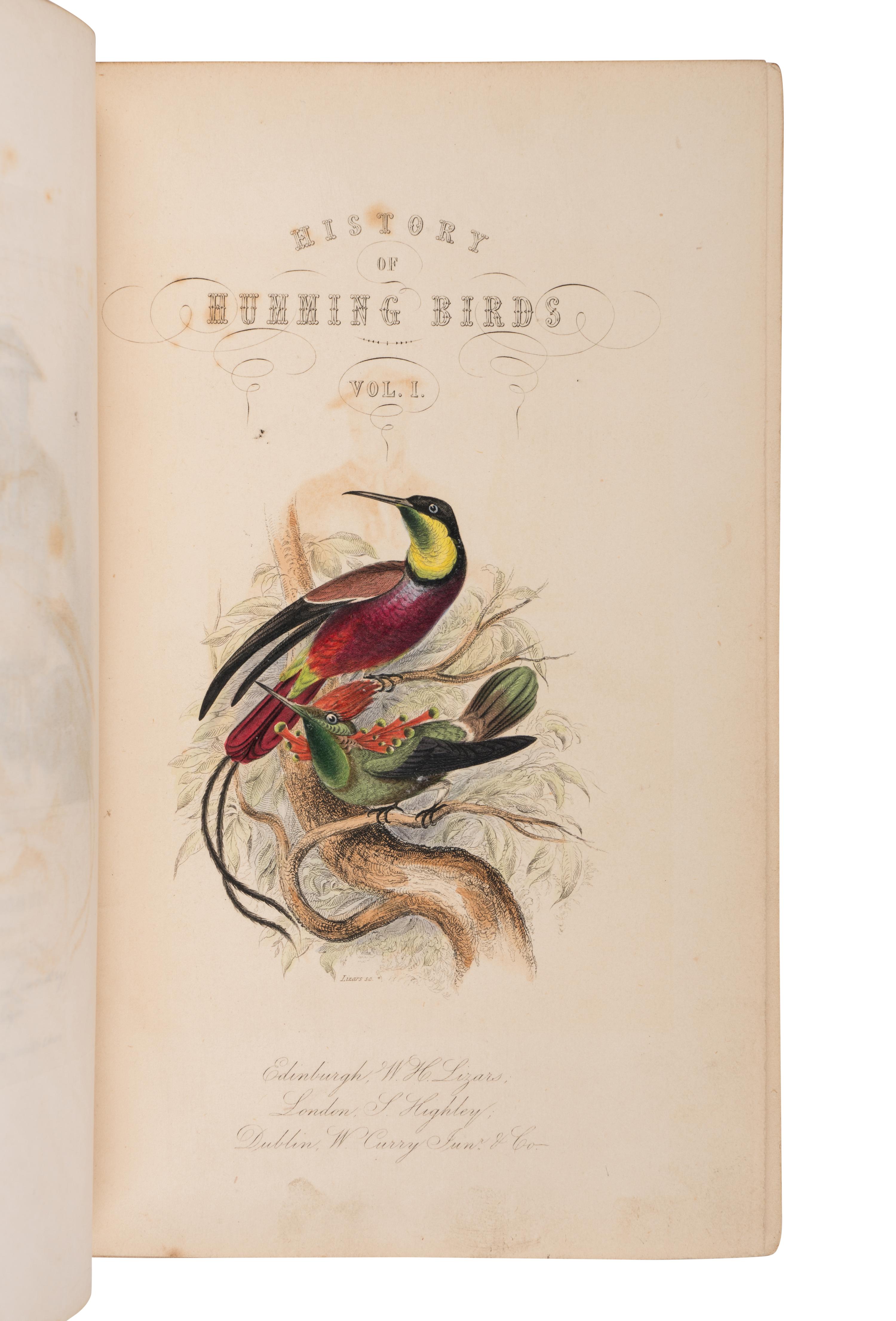 [NATURAL HISTORY]. JARDINE, William (1800-1874). The Natural History of Humming-Birds . Edinburgh: W.H. Lizars; S. Highley; and W. Curry, 1840.