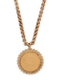 YELLOW GOLD AND COIN PENDANT/NECKLACE