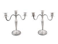 A Pair of Mexican Silver Candlesticks — Vigueras, Mexico, 20th Century
