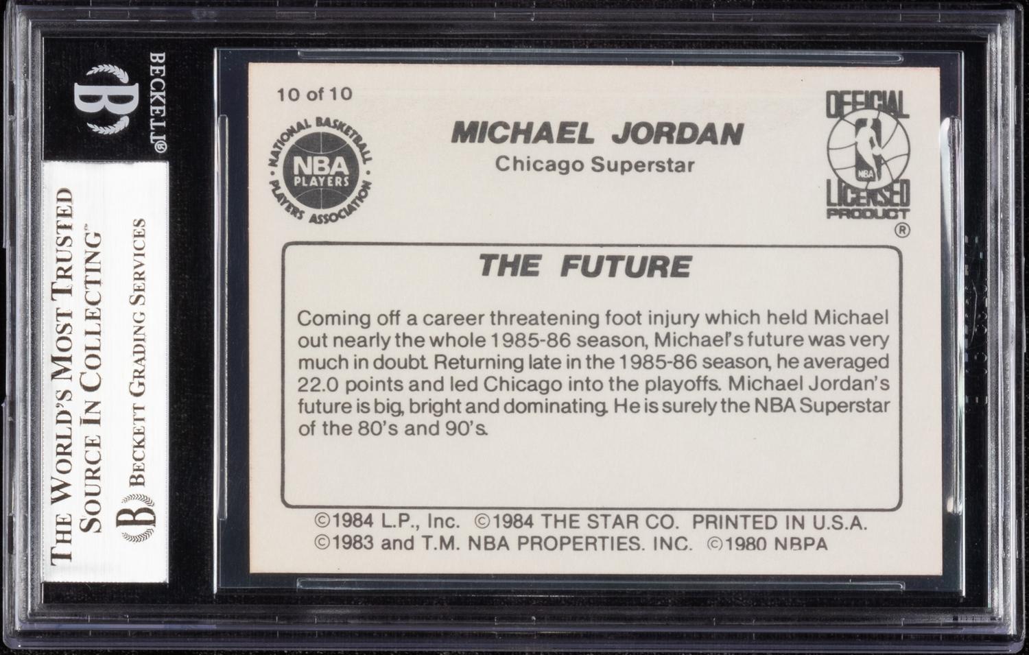 A 1986 Michael Jordan Star Set The Future Card No. 10 (BGS 9 MINT)