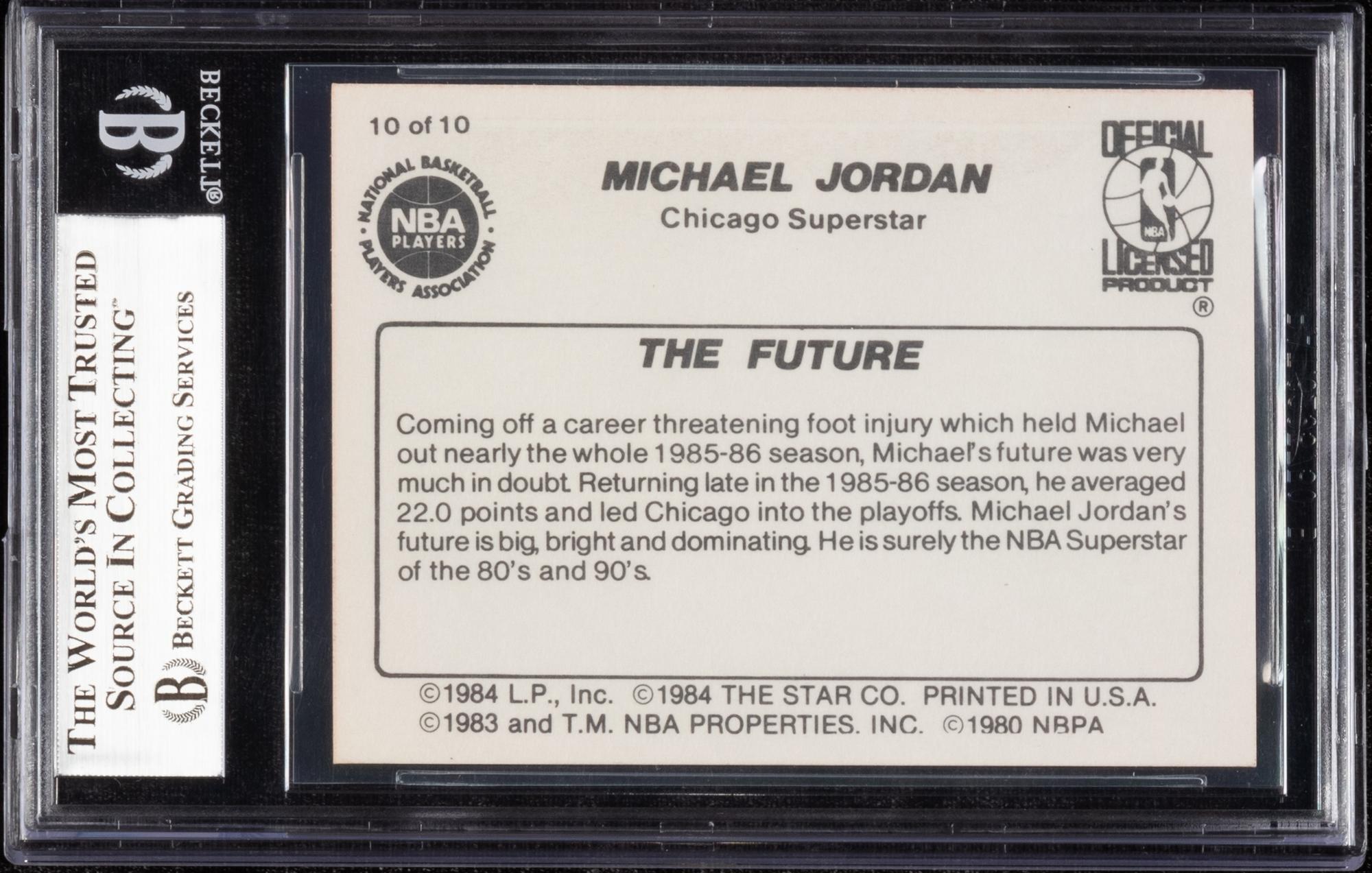 A 1986 Michael Jordan Star Set The Future Card No. 10 (BGS 9 MINT)
