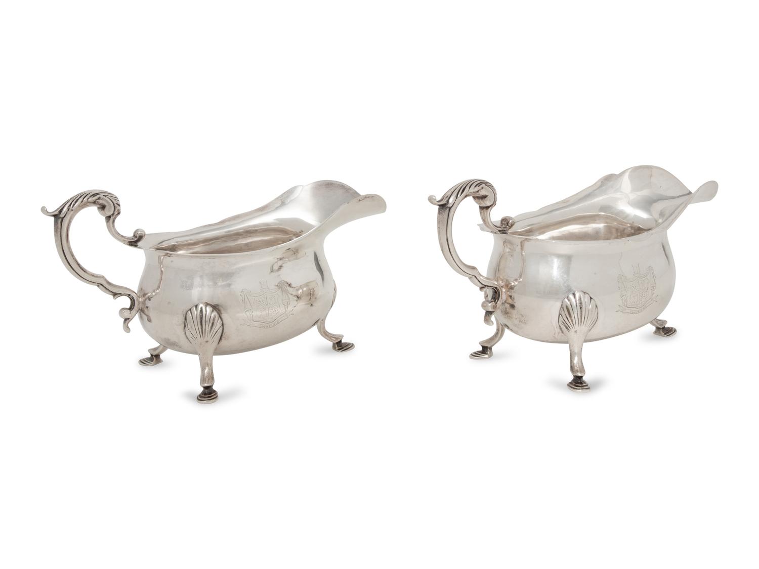 A Pair of George III Silver Sauce Boats