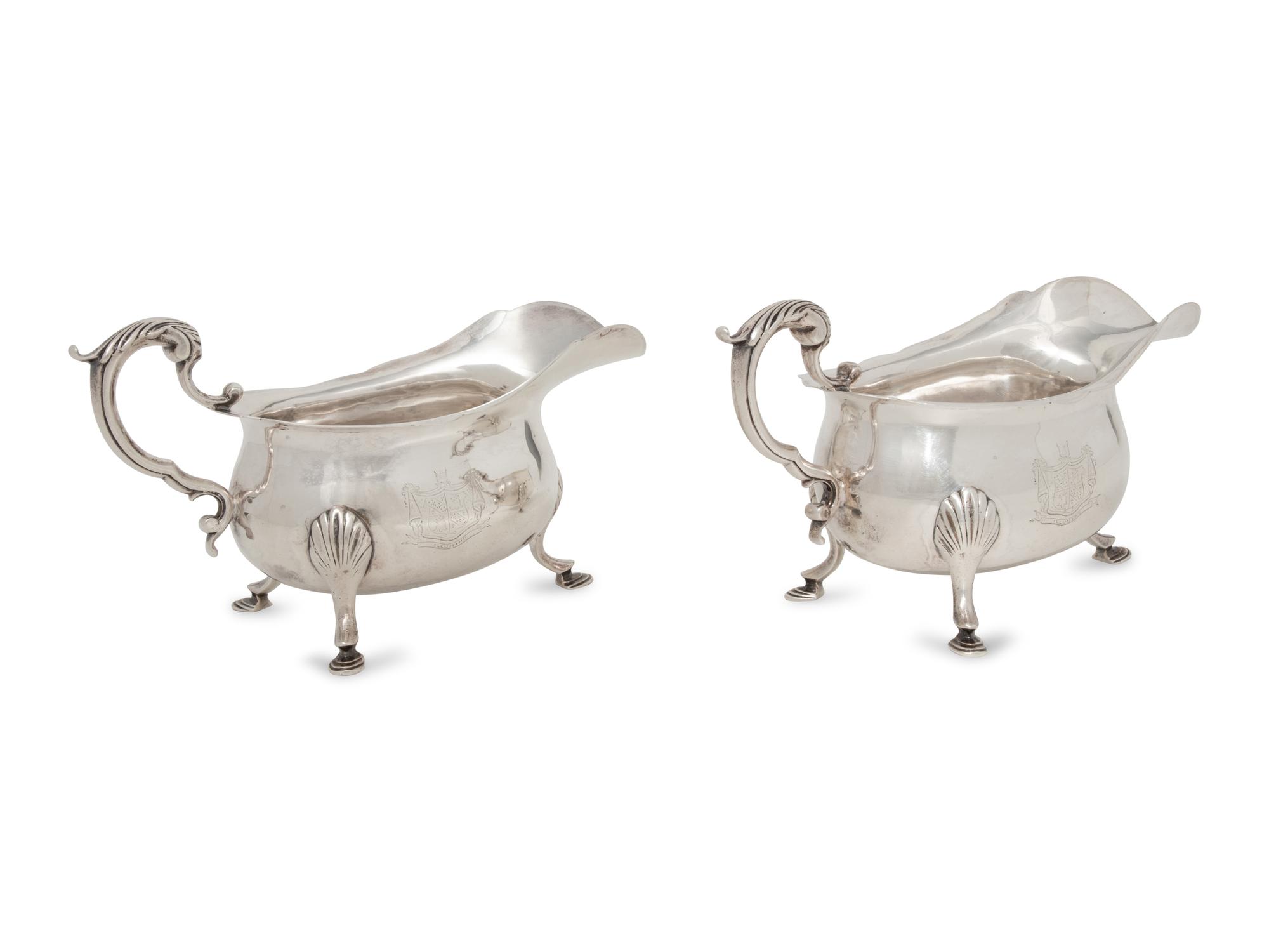 A Pair of George III Silver Sauce Boats
