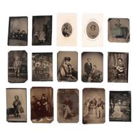 [Early Photography] Group of 20 Ambrotypes and Tintypes of Men, Women, and Children, incl. portrait by Brady.