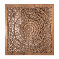 A Southeast Asian Carved Teakwood Mandala Panel