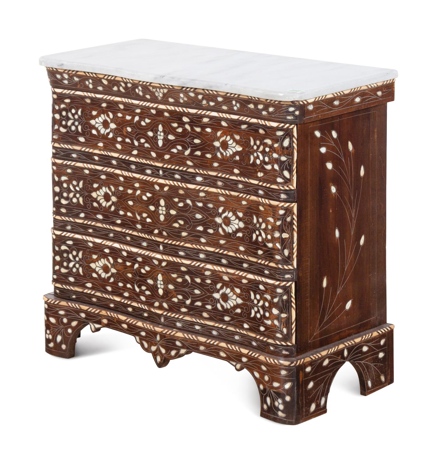 A Syrian Bone Inlaid Chest of Drawers