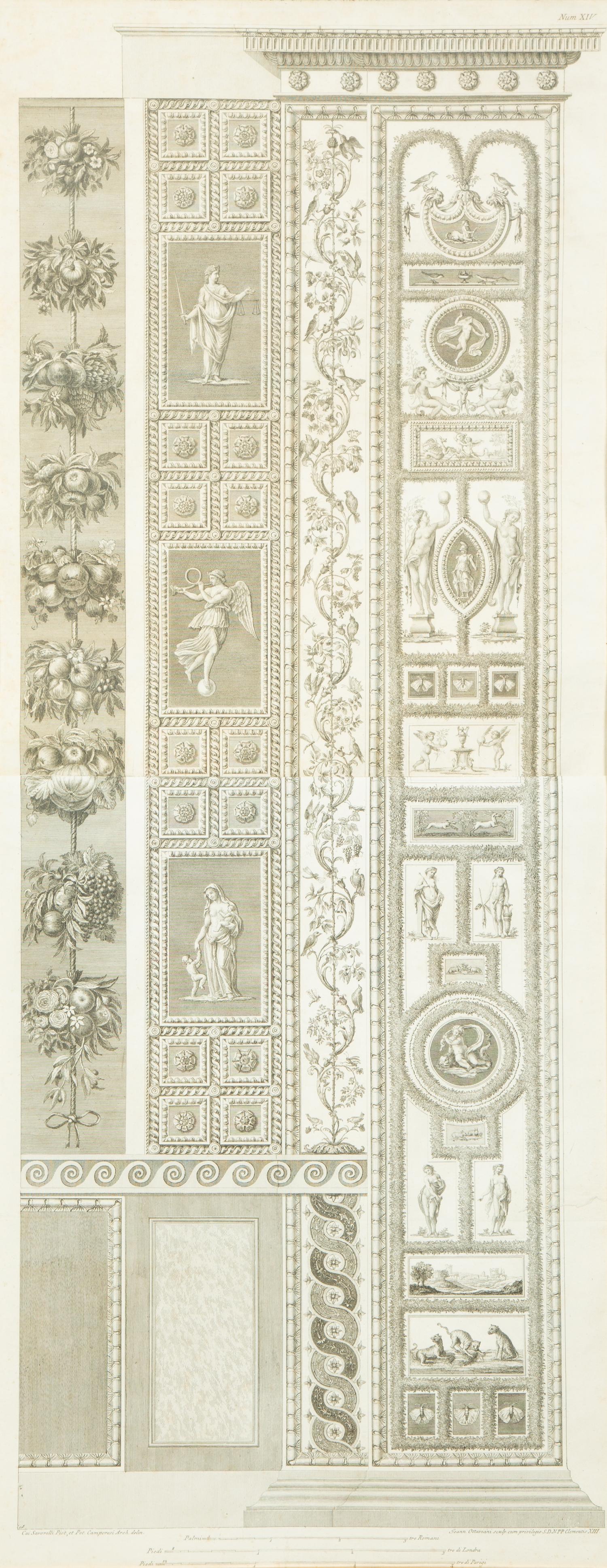 A Set of Six Giovanni Ottaviani Architectural Engravings, After Scaravelli — 19TH CENTURY