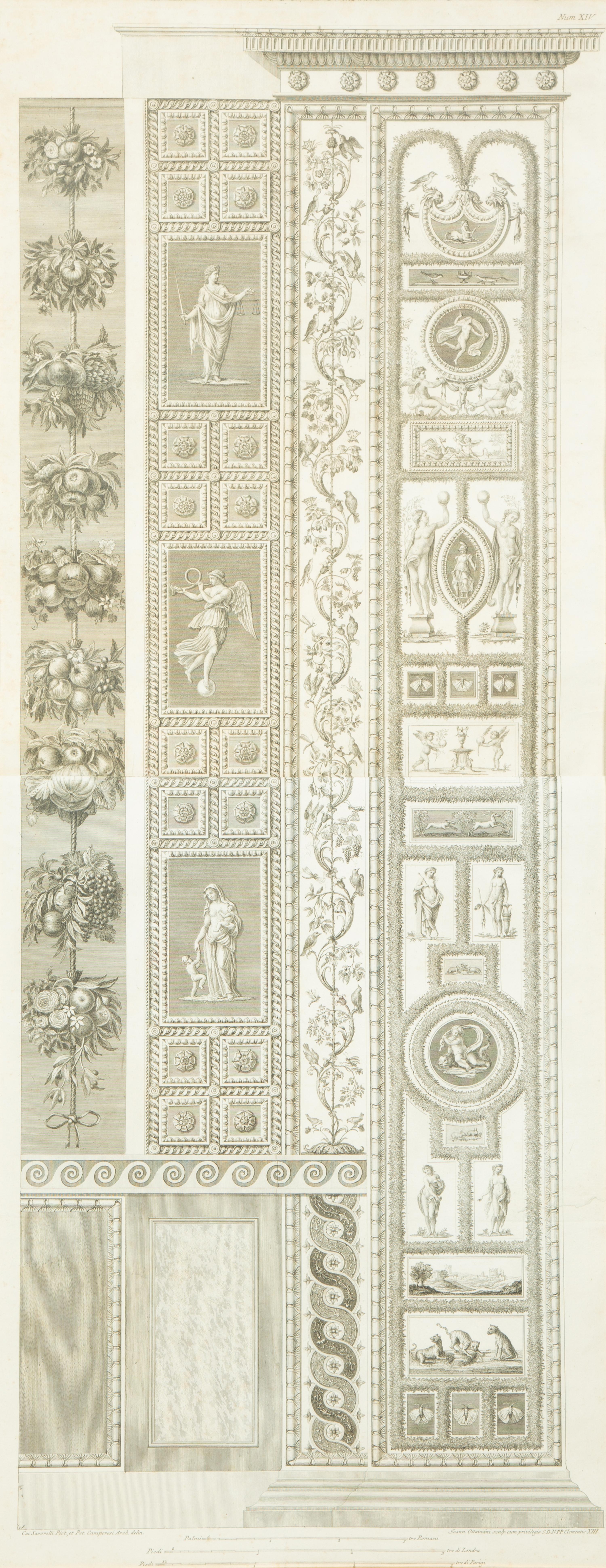 A Set of Six Giovanni Ottaviani Architectural Engravings, After Scaravelli — 19TH CENTURY