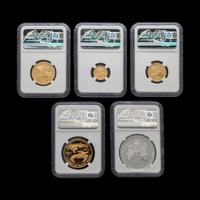 A 1995-W Gold and Silver Eagle 5 Coin Proof Set [NGC PF70 Ultra Cameo: John Mercanti Signed Labels]