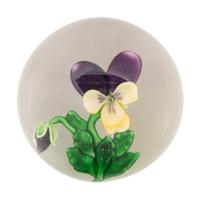 A Clichy Viola or Pansy and Bud Glass Paperweight