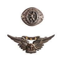 [WORLD WAR I & II]. A group of 6 items, incl. pilots' wings and ring associated with Black Cat Commandos, Pacific Theater.