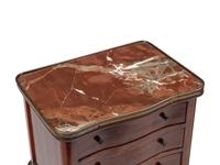 A Pair of Louis XV Style Mahogany Marble-Top Side Tables