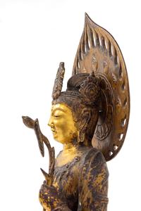 A Japanese Gilt Bronze Figure of Standing Kannon Height 28 inches. — 19TH/20TH CENTURY