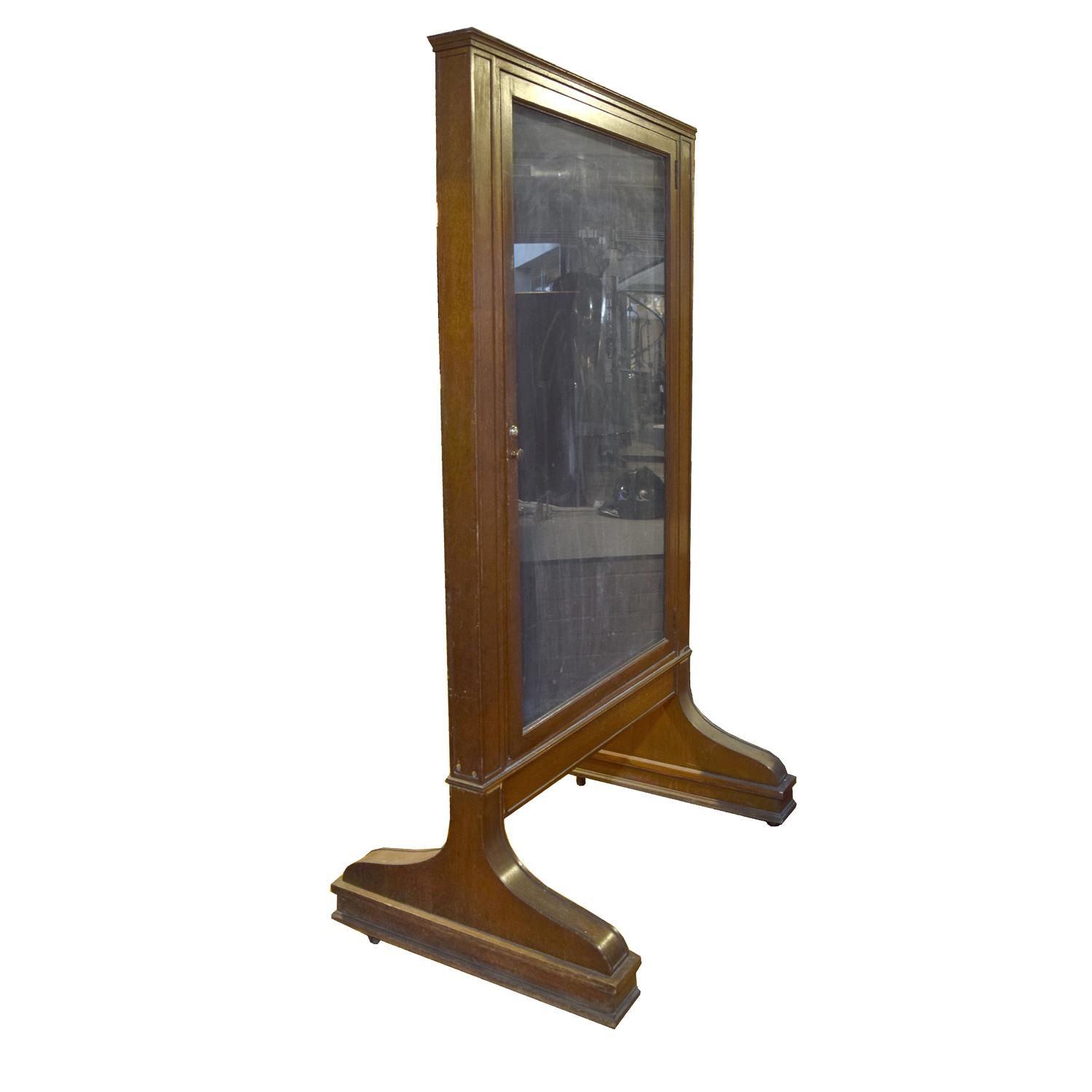 An Oak and Glass Display Board from Chicago's Union Station 47" W x 31" D x 81" H — United States, 20th Century