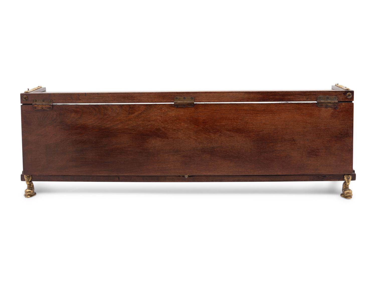 A Continental Gilt Metal Mounted Mahogany Vitrine Case