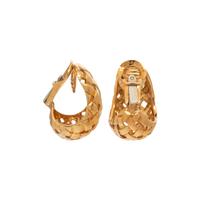 TIFFANY & CO., YELLOW GOLD 'VANNERIE' BASKETWEAVE CLIP EARRINGS