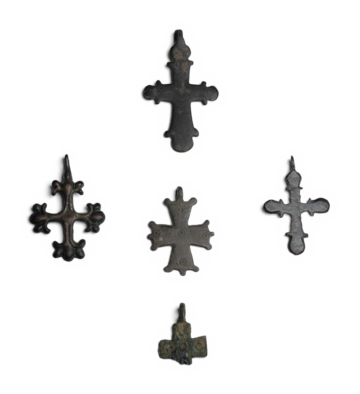 Five Byzantine Bronze Crosses