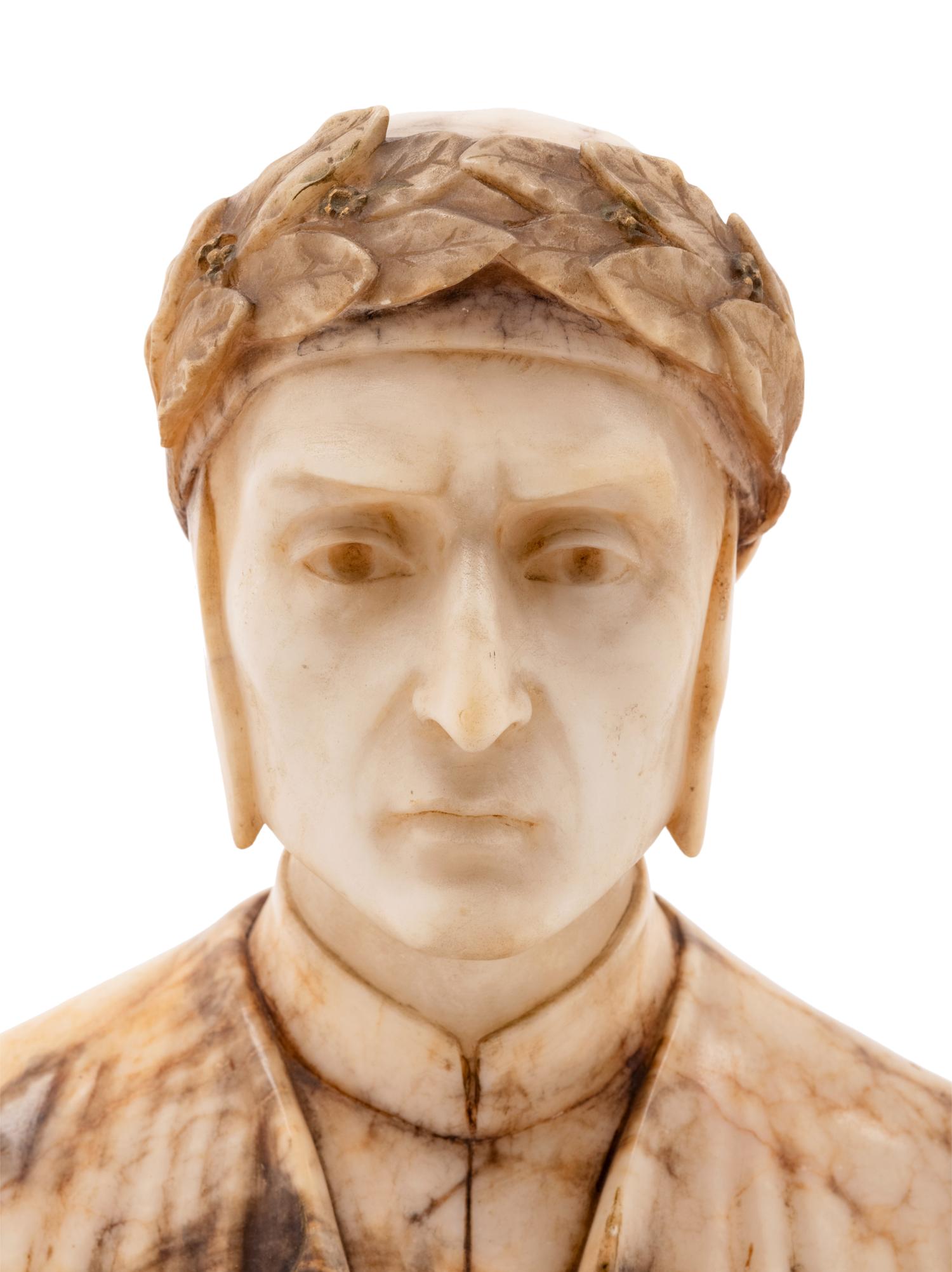 An Italian Alabaster Bust of Dante Alighieri