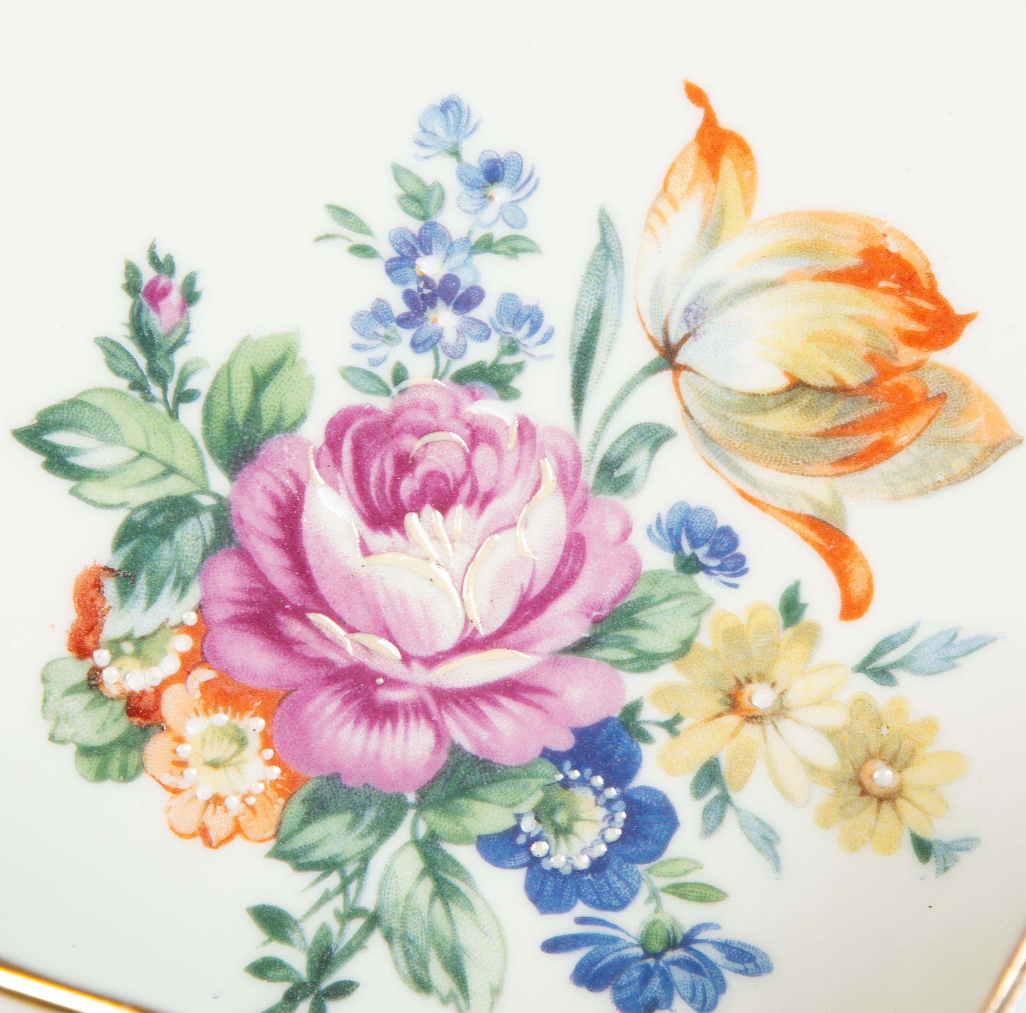 A Group of Schulmann Dresden Porcelain Dinnerware