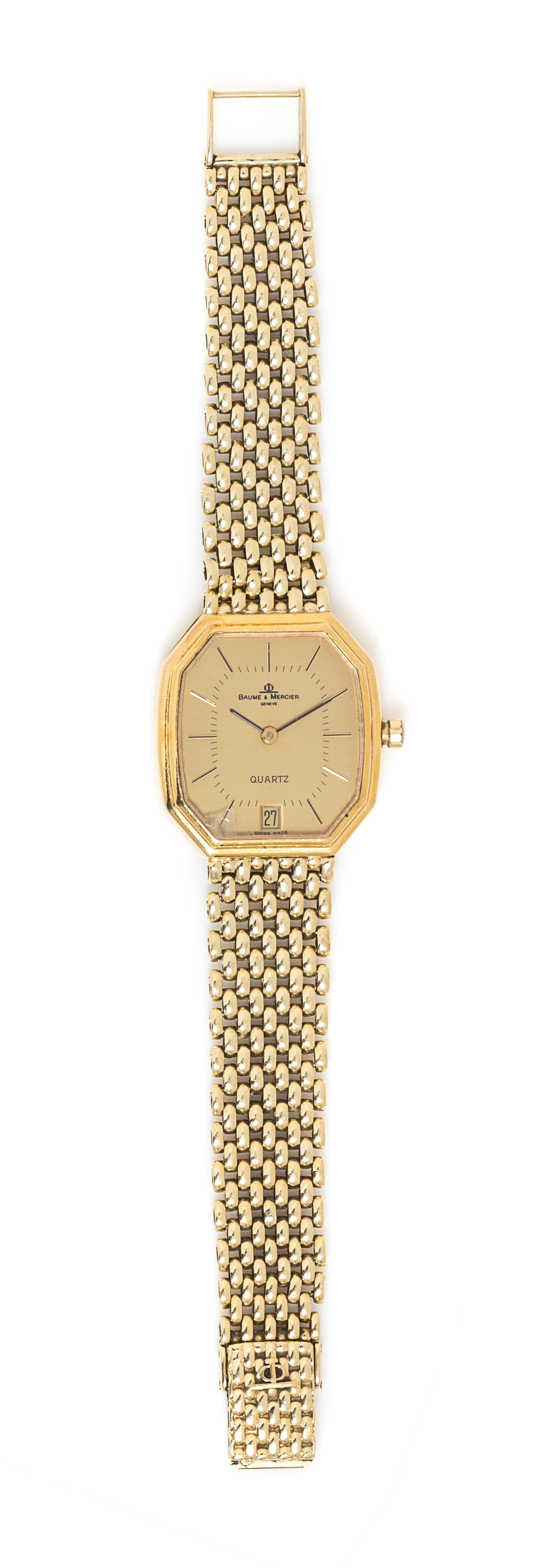 A 14 Karat Yellow Gold Wristwatch, Baume & Mercier, 44.80 dwts.
