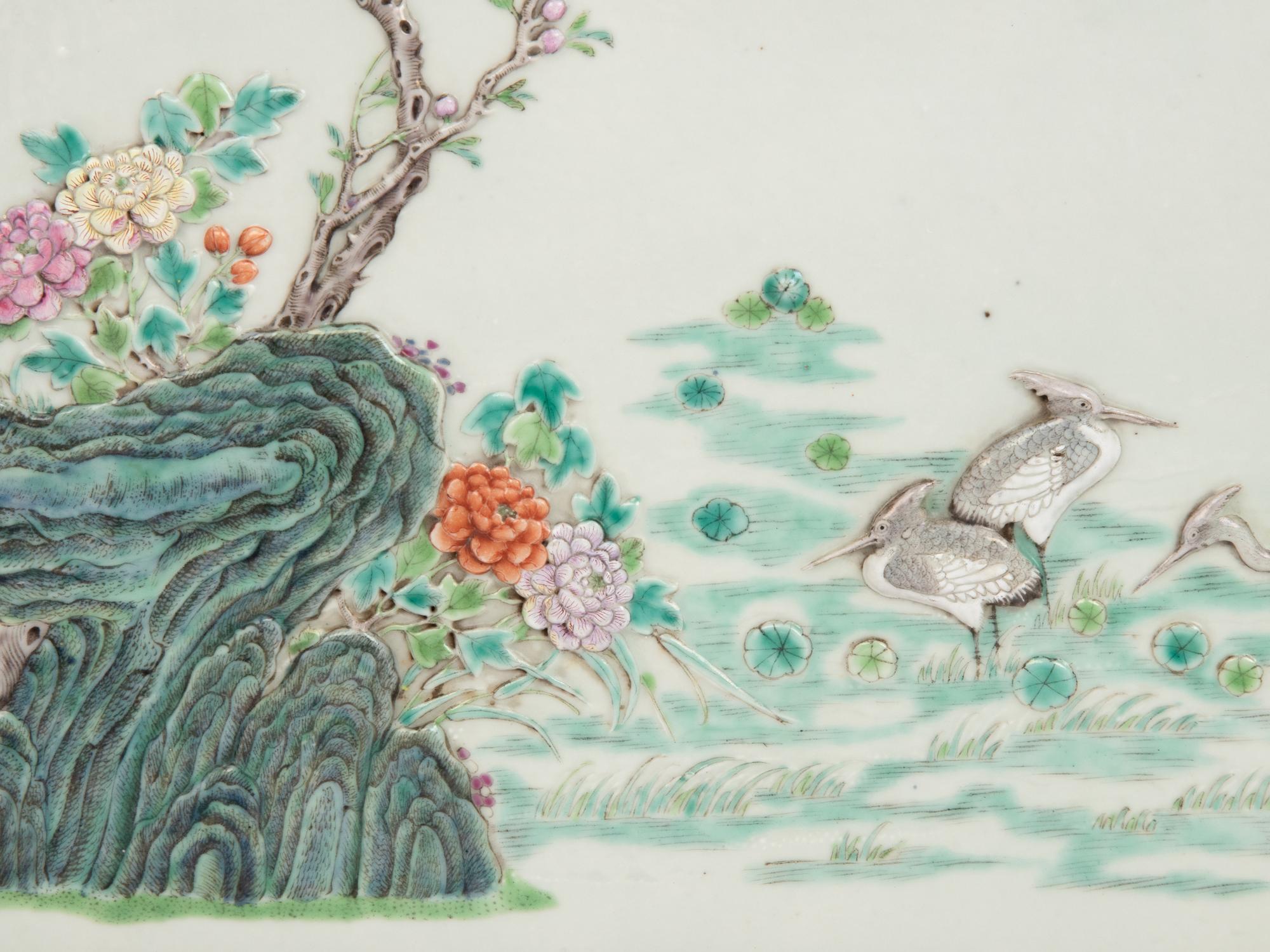 Two Famille Rose High-Relief Wall Panels