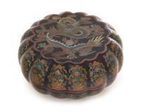 A Tianqi Lacquer Box and Cover Diameter 10 inches.