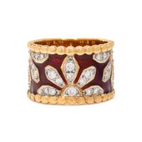 Yanes, Diamond, Enamel, and Yellow Gold Ring